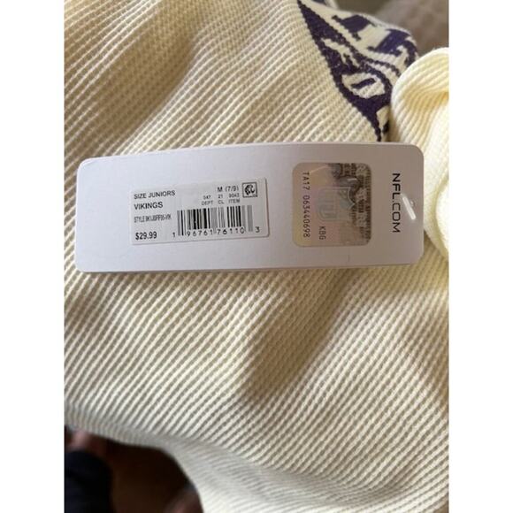 Minnesota Vikings Juniors Waffle Knit Long Sleeve Top | Size M (7/9) | NWT - Picture 6 of 8